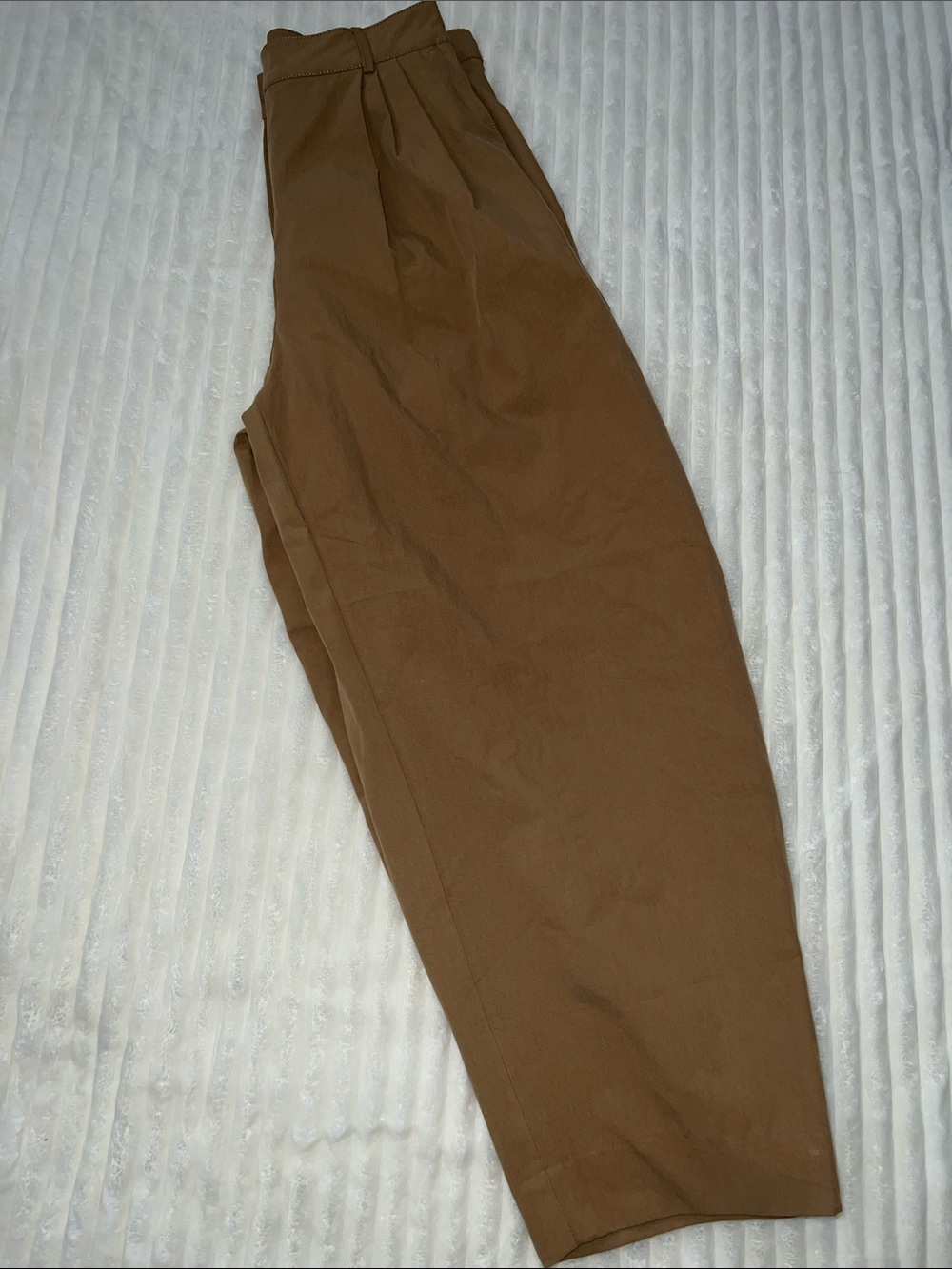 Zara Brown Classic Wide Leg Chinos